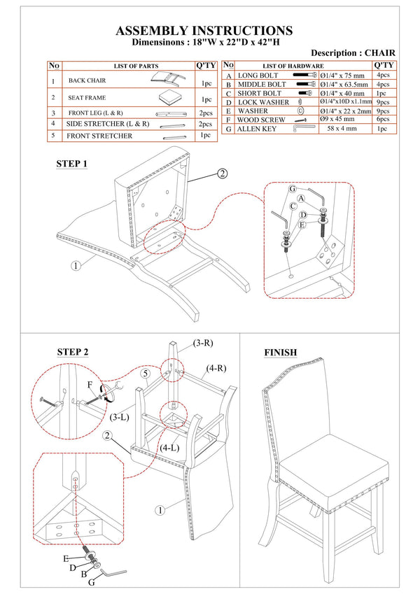 English Elm Classic Cream Upholstered Dining Chairs Set of 2 Counter Height Nailhead Trim Solid Wood Legs Comfortably Cushioned B011P148642