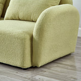 English Elm Living Room Furniture Lazy Sofa Loveseat Teddy Fabric Light Green