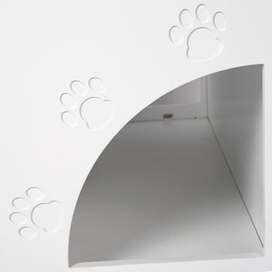 English Elm Cat Litter Box Enclosure Rubberwood with Sisal Scratch Pad, Storage Drawers, Anti‑Tip, Mid‑Century Style W1801137449