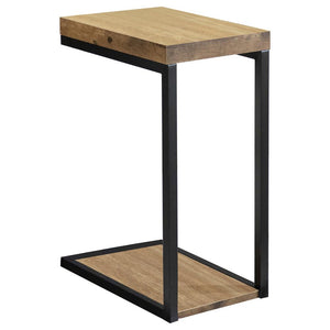 English Elm Black Antique Nutmeg Snack Table with Eco-Friendly Engineered Veneer, Sturdy Metal Frame, Compact Side End Table 25.5" B062P145588