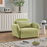 Teddy Fabric Lazy Sofa Chair: Light Green, Fashionable Design, Durable Support - 300 lbs, Comfortable Sitting