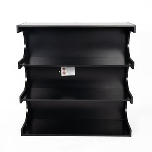 English Elm Multifunctional 4-Tier Bookshelf & Coffee Table – Modern Minimalist Living Room Organizer with Display and Storage Black W1801137469