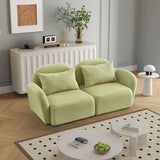 English Elm Living Room Furniture Lazy Sofa Loveseat Teddy Fabric Light Green