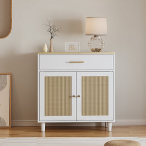 English Elm Cat Litter Box Enclosure Rubberwood with Sisal Scratch Pad, Storage Drawers, Anti‑Tip, Mid‑Century Style W1801137449