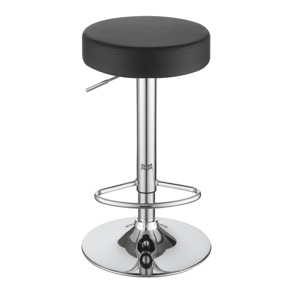 English Elm Black Adjustable Hydraulic Bar Stool with Chrome Base, Faux Leather Seat, 300lb Capacity, Swivel Comfort B062P149094