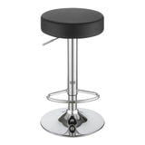 English Elm Black and Chrome Adjustable Hydraulic Bar Stool