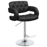 English Elm Black and Chrome Adjustable Bar Stool