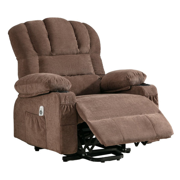 English Elm Power Lift Recliner Chair For Seniors - Heated Massage, Usb Charging, Infinite Recline, Brown W1521S00024-GIGA