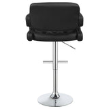 English Elm Black and Chrome Adjustable Bar Stool