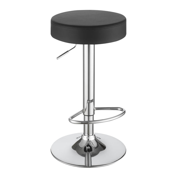 English Elm Black Adjustable Hydraulic Bar Stool with Chrome Base, Faux Leather Seat, 300lb Capacity, Swivel Comfort B062P149094