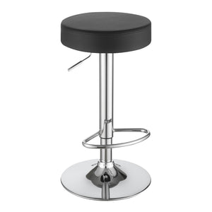 English Elm Black and Chrome Adjustable Hydraulic Bar Stool