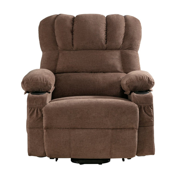 English Elm Power Lift Recliner Chair For Seniors - Heated Massage, Usb Charging, Infinite Recline, Brown W1521S00024-GIGA