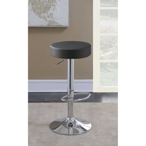 English Elm Black Adjustable Hydraulic Bar Stool with Chrome Base, Faux Leather Seat, 300lb Capacity, Swivel Comfort B062P149094