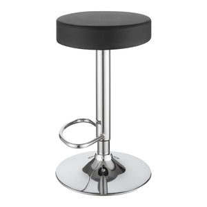 English Elm Black Adjustable Hydraulic Bar Stool with Chrome Base, Faux Leather Seat, 300lb Capacity, Swivel Comfort B062P149094