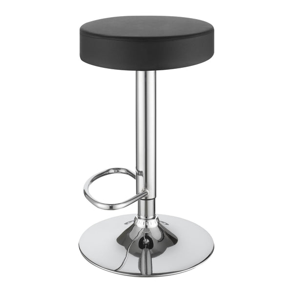English Elm Black Adjustable Hydraulic Bar Stool with Chrome Base, Faux Leather Seat, 300lb Capacity, Swivel Comfort B062P149094