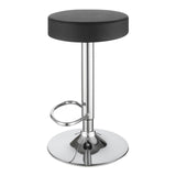 English Elm Black and Chrome Adjustable Hydraulic Bar Stool