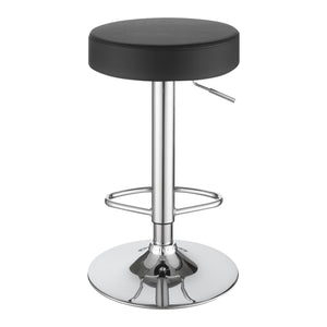 English Elm Black Adjustable Hydraulic Bar Stool with Chrome Base, Faux Leather Seat, 300lb Capacity, Swivel Comfort B062P149094