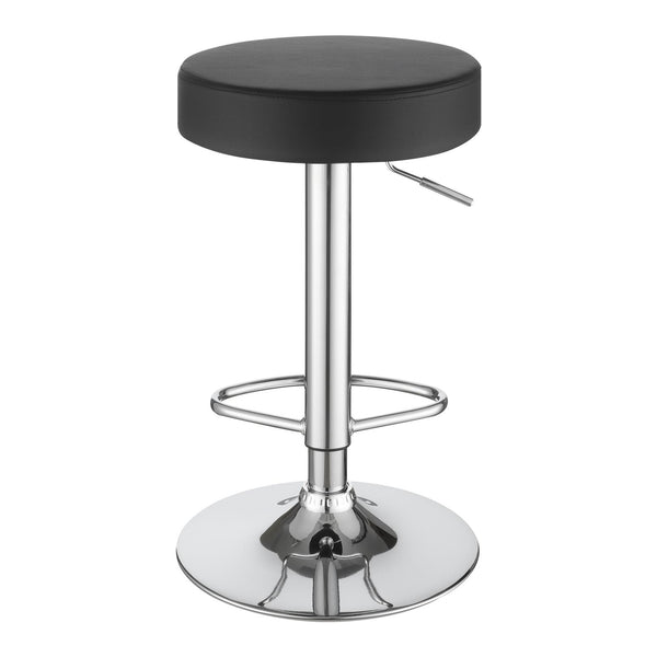 English Elm Black Adjustable Hydraulic Bar Stool with Chrome Base, Faux Leather Seat, 300lb Capacity, Swivel Comfort B062P149094