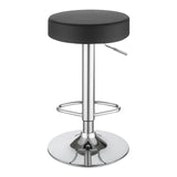 English Elm Black and Chrome Adjustable Hydraulic Bar Stool