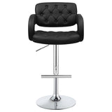 English Elm Black and Chrome Adjustable Bar Stool