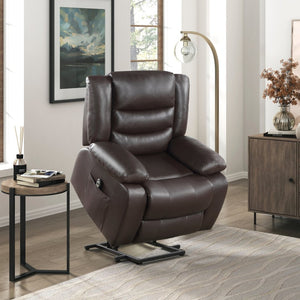 English Elm Modern Power Lift Recliner Chair Faux Leather Upholstery Standing Assist Living Room Dark Brown B011P202514