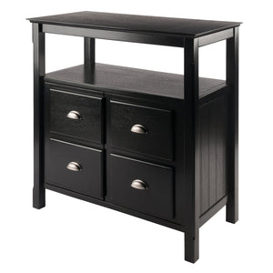 Winsome Wood Timber Buffet Cabinet - Elegant Black Storage Solution With Open Shelf & Stylish Design For Home Decor Black Solid ,Composite Wood 20236-winsome-wood
