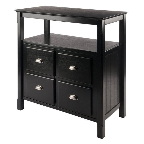 Winsome Wood Timber Buffet Cabinet - Elegant Black Storage Solution With Open Shelf & Stylish Design For Home Decor Black Solid ,Composite Wood 20236-winsome-wood