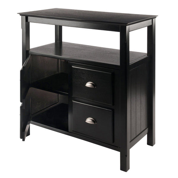 Winsome Wood Timber Buffet Cabinet - Elegant Black Storage Solution With Open Shelf & Stylish Design For Home Decor Black Solid ,Composite Wood 20236-winsome-wood