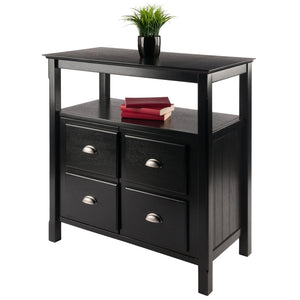 Winsome Wood Timber Buffet Cabinet - Elegant Black Storage Solution With Open Shelf & Stylish Design For Home Decor Black Solid ,Composite Wood 20236-winsome-wood