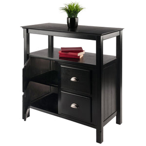 Winsome Wood Timber Buffet Cabinet - Elegant Black Storage Solution With Open Shelf & Stylish Design For Home Decor Black Solid ,Composite Wood 20236-winsome-wood