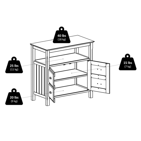 Winsome Wood Timber Buffet Cabinet - Elegant Black Storage Solution With Open Shelf & Stylish Design For Home Decor Black Solid ,Composite Wood 20236-winsome-wood