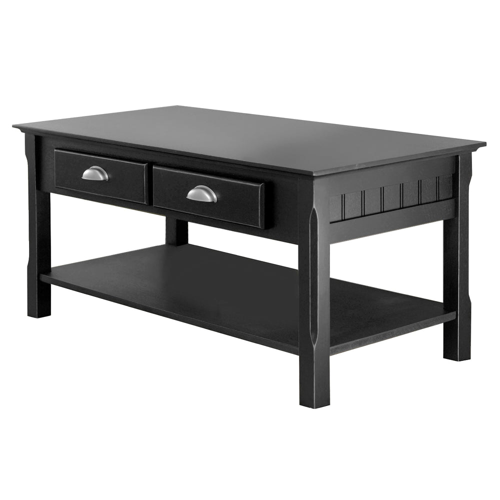 Winsome Wood Timber Coffee Table - Stylish Black Accent Piece With Storage Drawers & Open Shelf For Living Room Black Solid ,Composite Wood 20238-winsome-wood