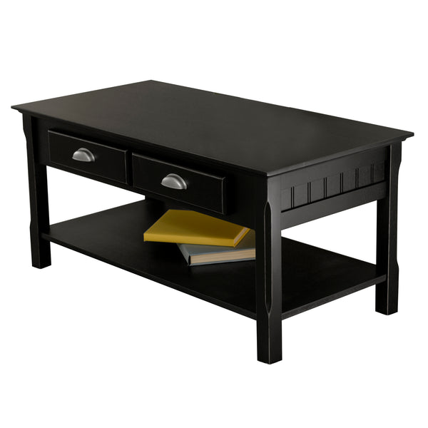 Winsome Wood Timber Coffee Table - Stylish Black Accent Piece With Storage Drawers & Open Shelf For Living Room Black Solid ,Composite Wood 20238-winsome-wood