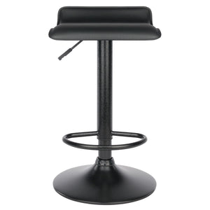 Winsome Wood Obsidian 2-piece Adjustable Swivel Stool Set - Modern Black Bar Stools For Kitchen & Home Use Black Pvc ,Metal 20239-winsome-wood