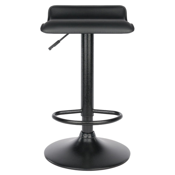 Winsome Wood Obsidian 2-piece Adjustable Swivel Stool Set - Modern Black Bar Stools For Kitchen & Home Use Black Pvc ,Metal 20239-winsome-wood
