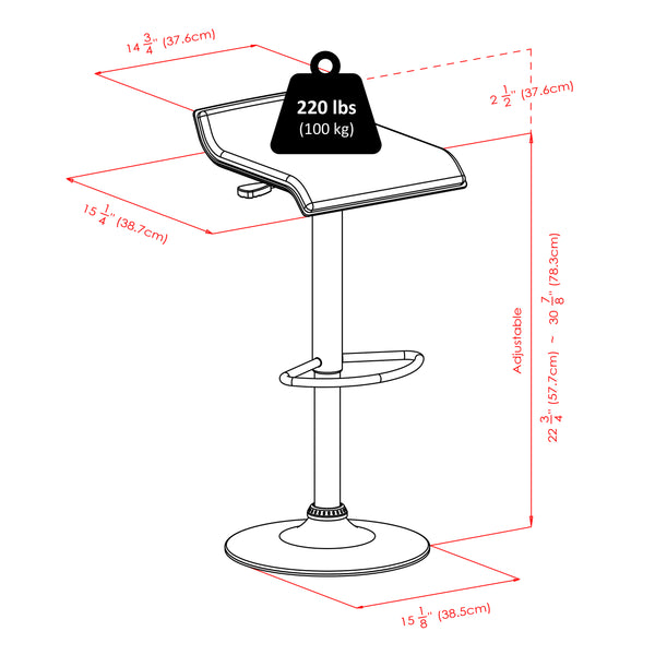 Winsome Wood Obsidian 2-piece Adjustable Swivel Stool Set - Modern Black Bar Stools For Kitchen & Home Use Black Pvc ,Metal 20239-winsome-wood