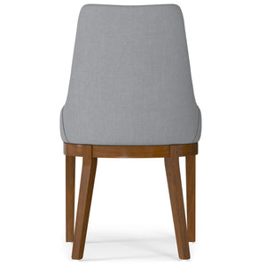 English Elm Stephanie Upholstered Dining Chair Set of 2 with Ergonomic Backrest, Solid Wood Legs, Compact Design Grey B136P266915