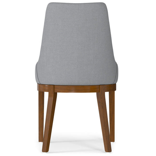 English Elm Stephanie Upholstered Dining Chair Set of 2 with Ergonomic Backrest, Solid Wood Legs, Compact Design Grey B136P266915