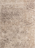Unique Loom Oasis Wave Machine Made Abstract Rug Brown, Beige/Ivory/Light Brown 9' 0" x 12' 0"