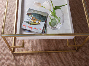 Lexington Artistica Home Cumulus Cocktail Table - Stunning Iron Base With Gold Foil Finish And Unique Fossilized Crystal Shelf Gold Wood 2024-945c