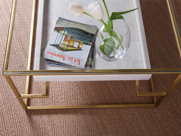 Lexington Artistica Home Cumulus Cocktail Table - Stunning Iron Base With Gold Foil Finish And Unique Fossilized Crystal Shelf Gold Wood 2024-945c