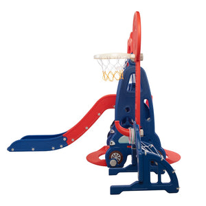 English Elm 5 in 1 Giraffe Toddler Playset with Slide Swing Basketball Ringtoss Football Target W2181P149199
