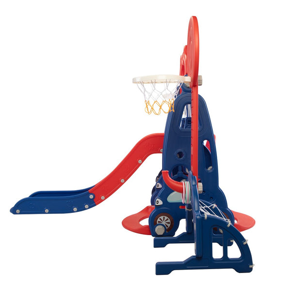 English Elm 5 in 1 Giraffe Toddler Playset with Slide Swing Basketball Ringtoss Football Target W2181P149199