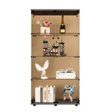 Hearth and Haven Exuberant Two-door Tawny Glass  Display Cabinet with 4 Shelves, Black W1806S00013