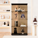 Hearth and Haven Exuberant Two-door Tawny Glass  Display Cabinet with 4 Shelves, Black W1806S00013