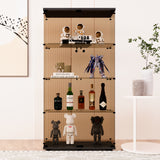 Hearth and Haven Exuberant Two-door Tawny Glass  Display Cabinet with 4 Shelves, Black W1806S00013