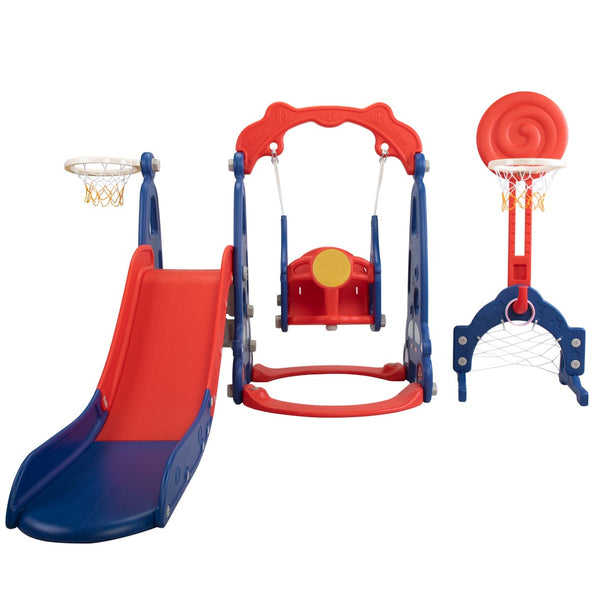 English Elm 5 in 1 Giraffe Toddler Playset with Slide Swing Basketball Ringtoss Football Target W2181P149199