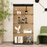 Hearth and Haven Exuberant Two-door Tawny Glass  Display Cabinet with 4 Shelves, Black W1806S00013