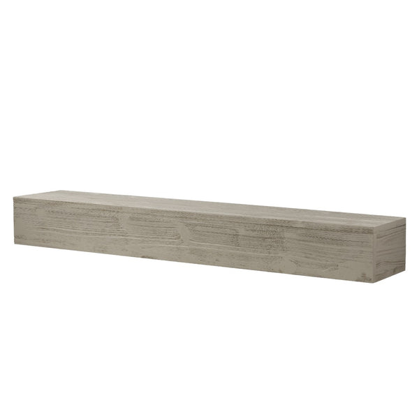 English Elm 72" Solid Cedar Floating Mantel Shelf with Brushed Grain Finish for Farmhouse Decor W1390138523