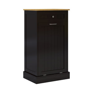 English Elm One Drawer Tilt Out Trash Cabinet Matte Black Mdf Kitchen Storage Bin Organizer W1120127325